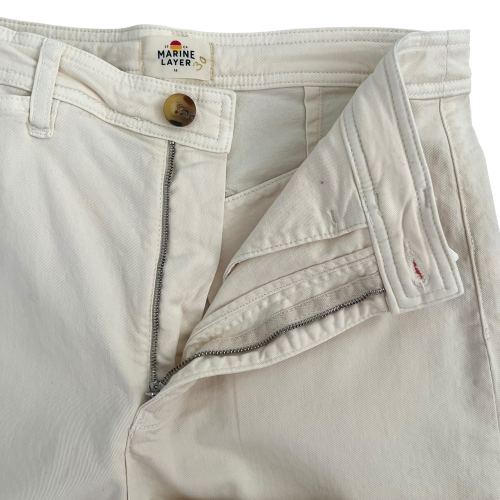 NWT Marine Layer Bridget Wide Leg Crop Pants in Papyrus Cream SZ 14 Coastal - Picture 5 of 14